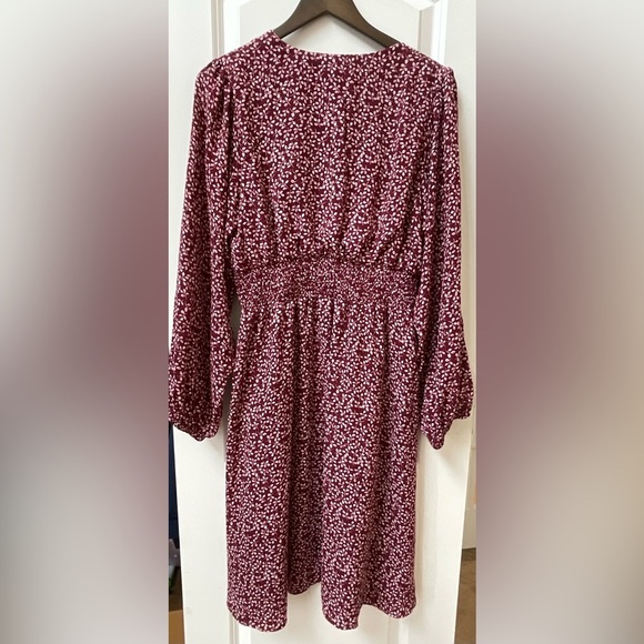 Draper James Burgundy Leaf Print Dress - Picture 4 of 4